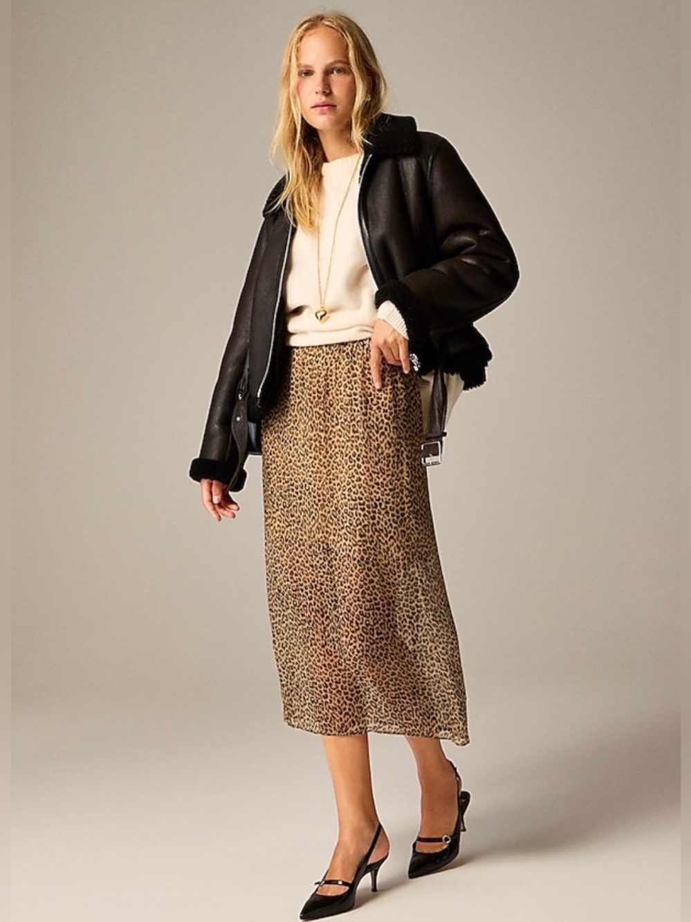 NWT J.Crew Gwyneth Layered Slip Skirt in Leopard Crinkle Chiffon SIZE XS